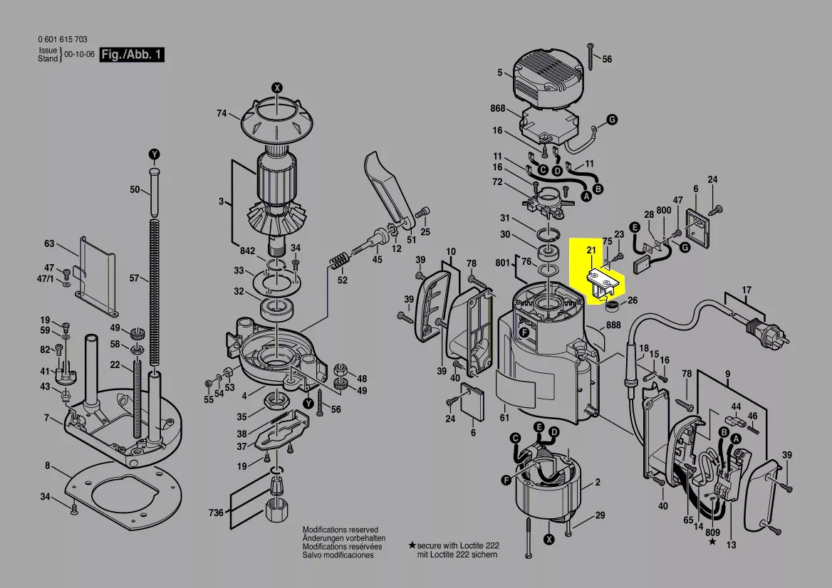 Porte-balai charbon réf. 1 604 336 008 Bosch